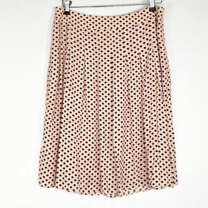Talbots Pink Black Geometric Pleated A-Line Skirt